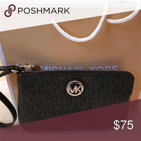 michael kors coin purse wristlet black|michael kors wristlet clearance.